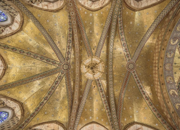 Fitzrovia Chapel ceiling with golden stars